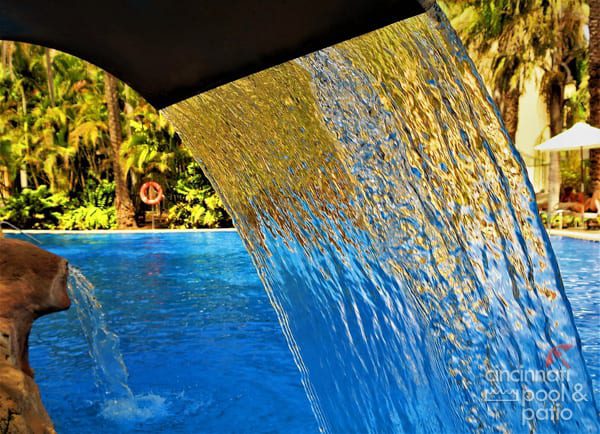 water flowing into pool